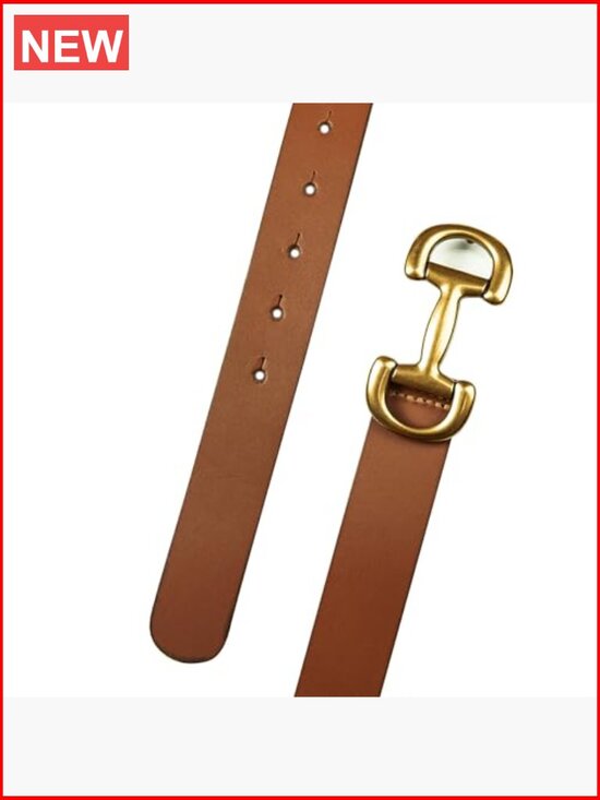 Genuine Buffalo Leather Belt with Antique Brass Buckle main image 4